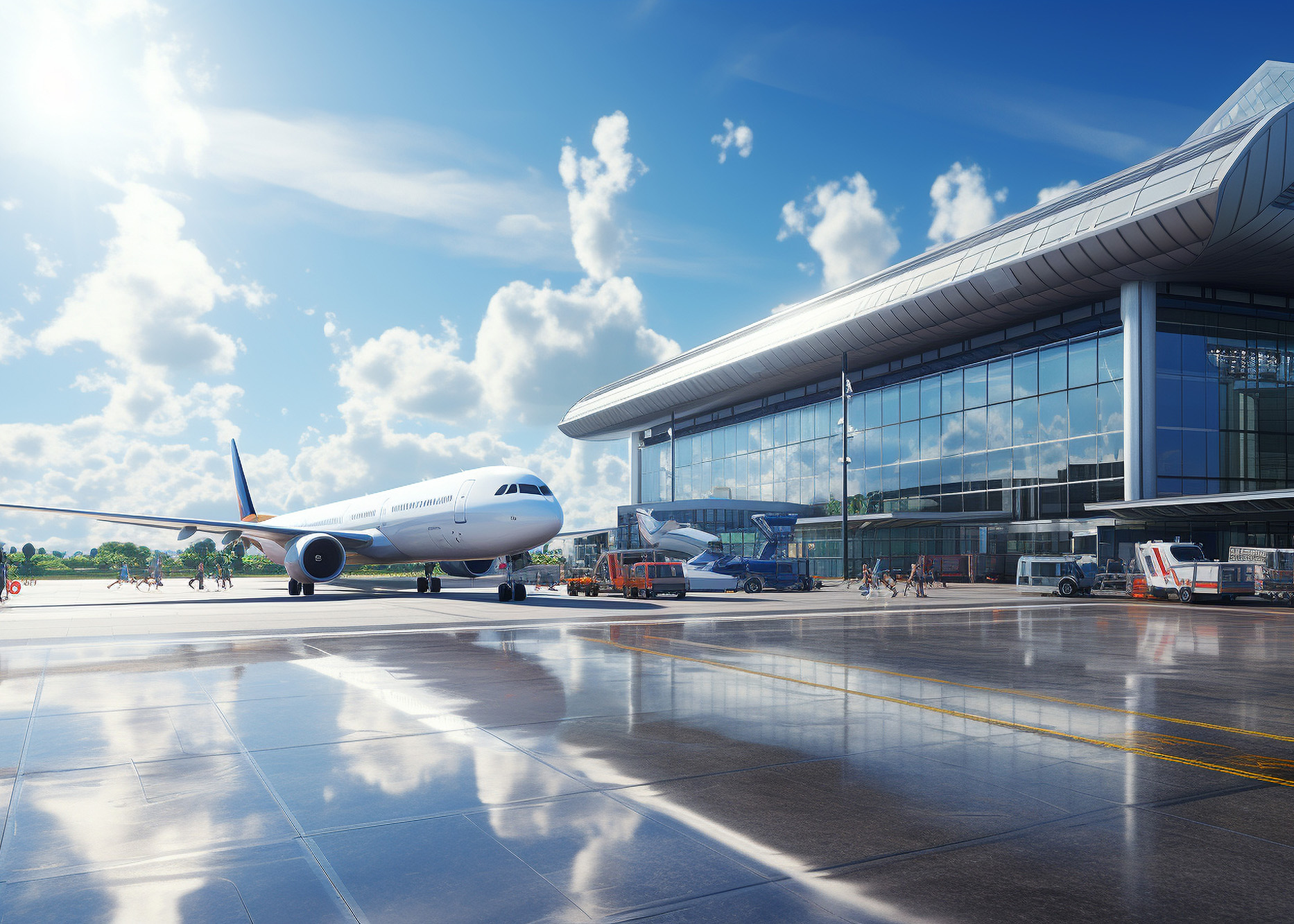 Interior modern airport terminal ai generated